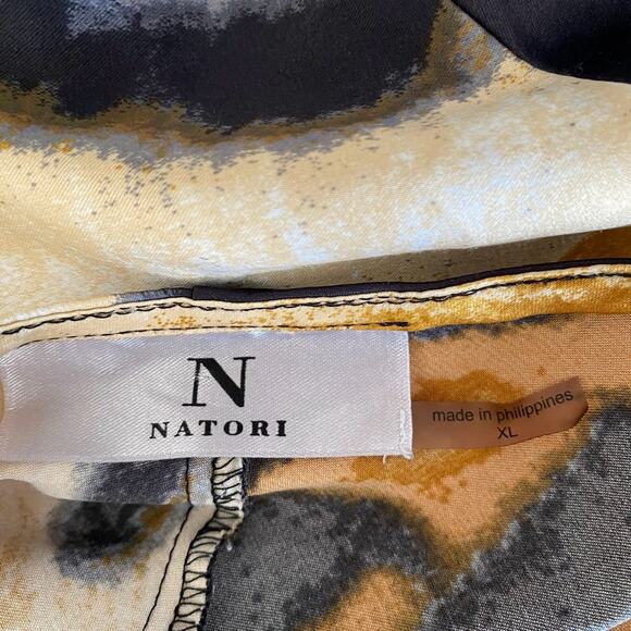 Natori Serengeti Animal Print Nightgown Size XL Black Brown Cream - Picture 7 of 8